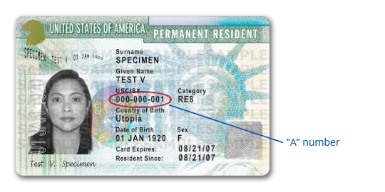 Card Number On Green Card